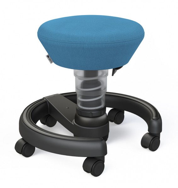 Rollhocker "Swoppster" für Kinder - Sitzbezug Harlequin blau - Gestell schwarz - schadstoffgeprüft