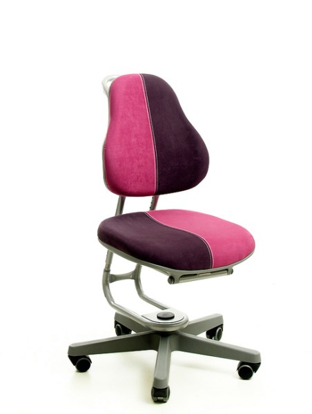 Kinderdrehstuhl BUGGY von Rovo Chair in Micro Pink/Violett, Gestell Silber